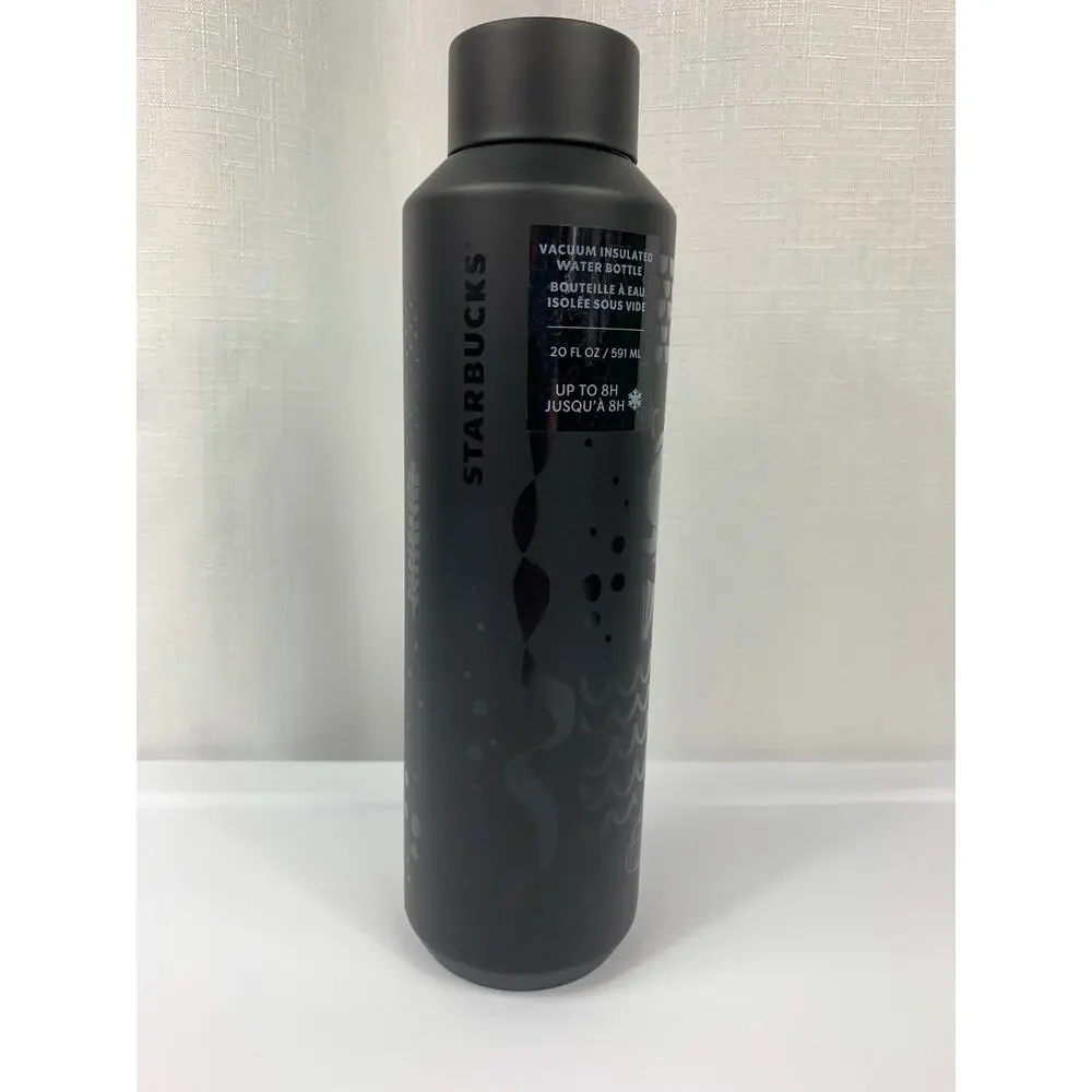 Starbucks Mermaid Water Bottle Vacuum Insulated 20oz Black Matte 2021